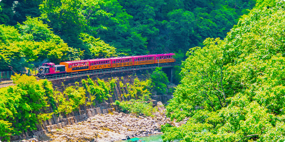 画像：嵯峨野トロッコ列車