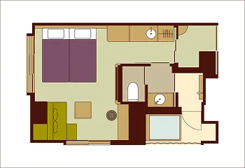 間取り図:半露天風呂付デラックスダブル