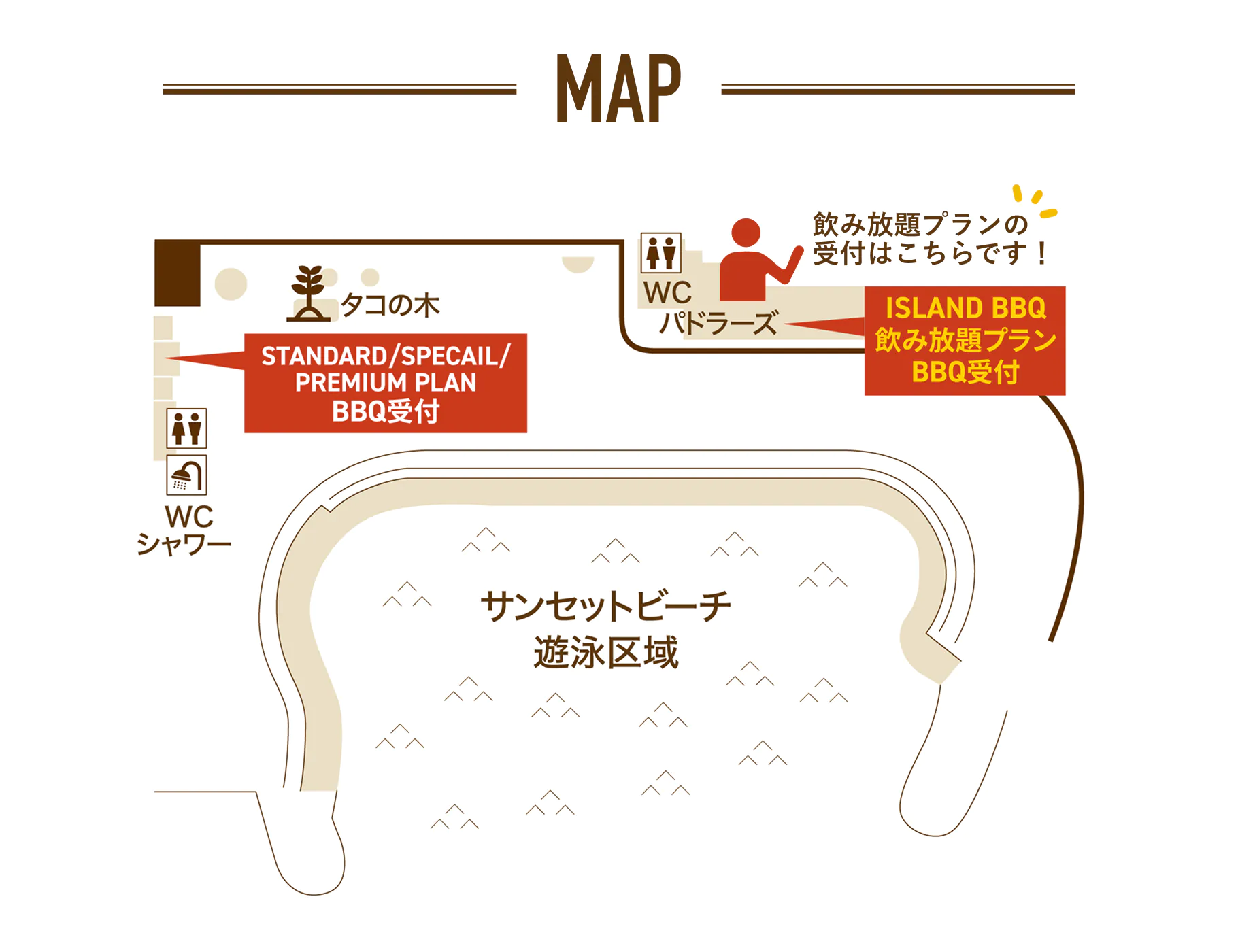 バーベキュープラン受付マップ