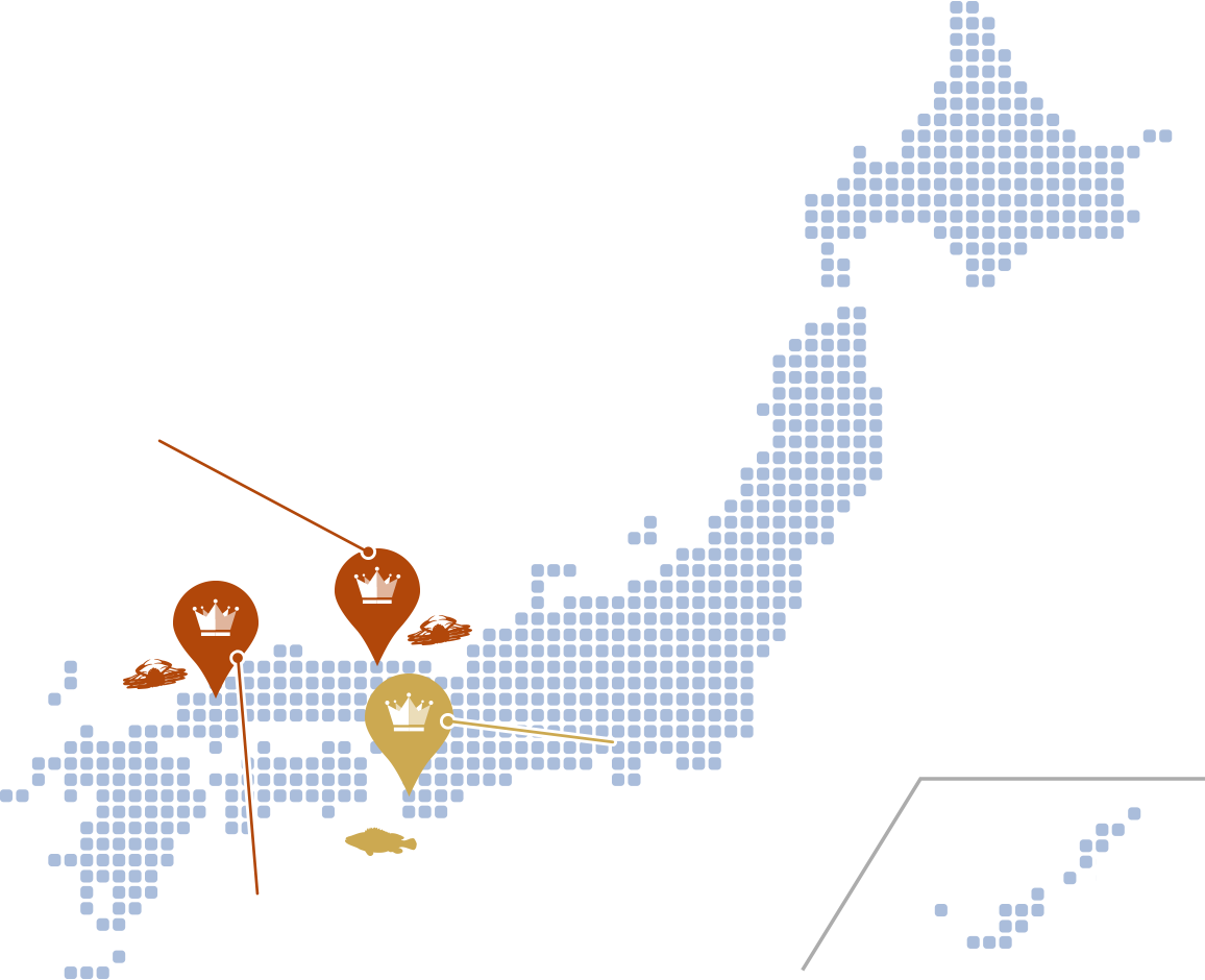 おすすめ宿5選がのった日本地図です